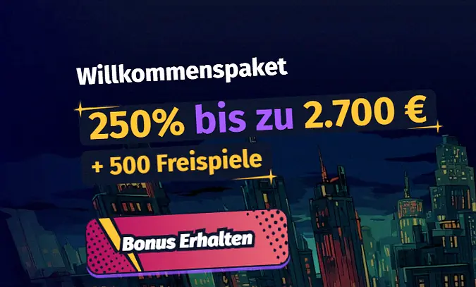 Visual des Willkommenspakets von Spinlander Casino – 110 % + 150 Freispiele auf die erste Einzahlung